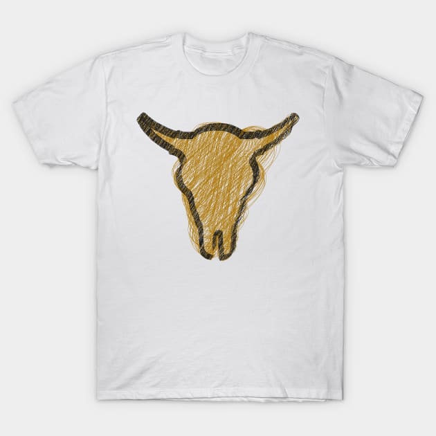 Sacred Buffalo Collection - Buffalo Skull n°2, Doodle T-Shirt by Biagiode-kd